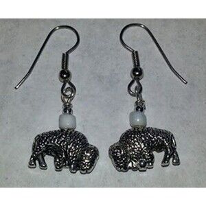 Medicine Wheel Spirit Keeper Earrings - White Buffalo  Waboose